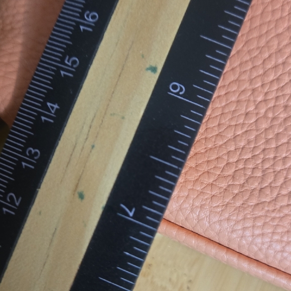 Nanette Lepore Peach Pebbled Leather Crossbody Bag - Picture 12 of 13